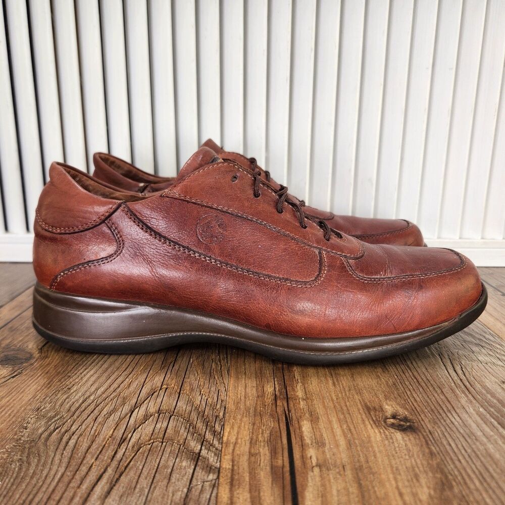 Lion Italian Leather Shoes Mens Size 9 EU 42 Brown Casual Lace Up Dress Oxfords